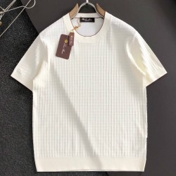 로로피아나 2025 남성용 니트 반팔티 LP280 YB