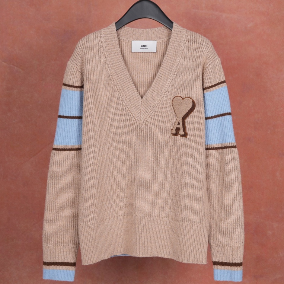 [홍콩명품.AMI] 아미 2025 남성용 울 풀오버 AM035 YB 홍콩명품의류,구매대행,온라인명품