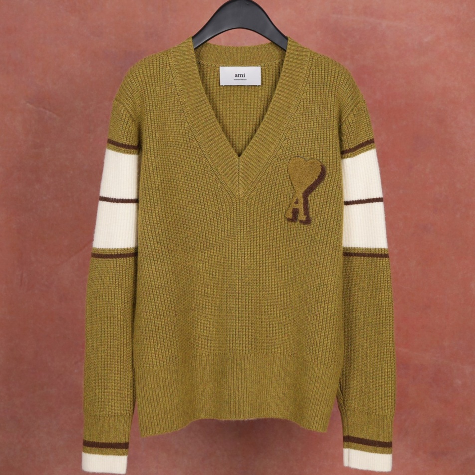 [홍콩명품.AMI] 아미 2025 남성용 울 풀오버 AM036 YB 홍콩명품의류,구매대행,온라인명품