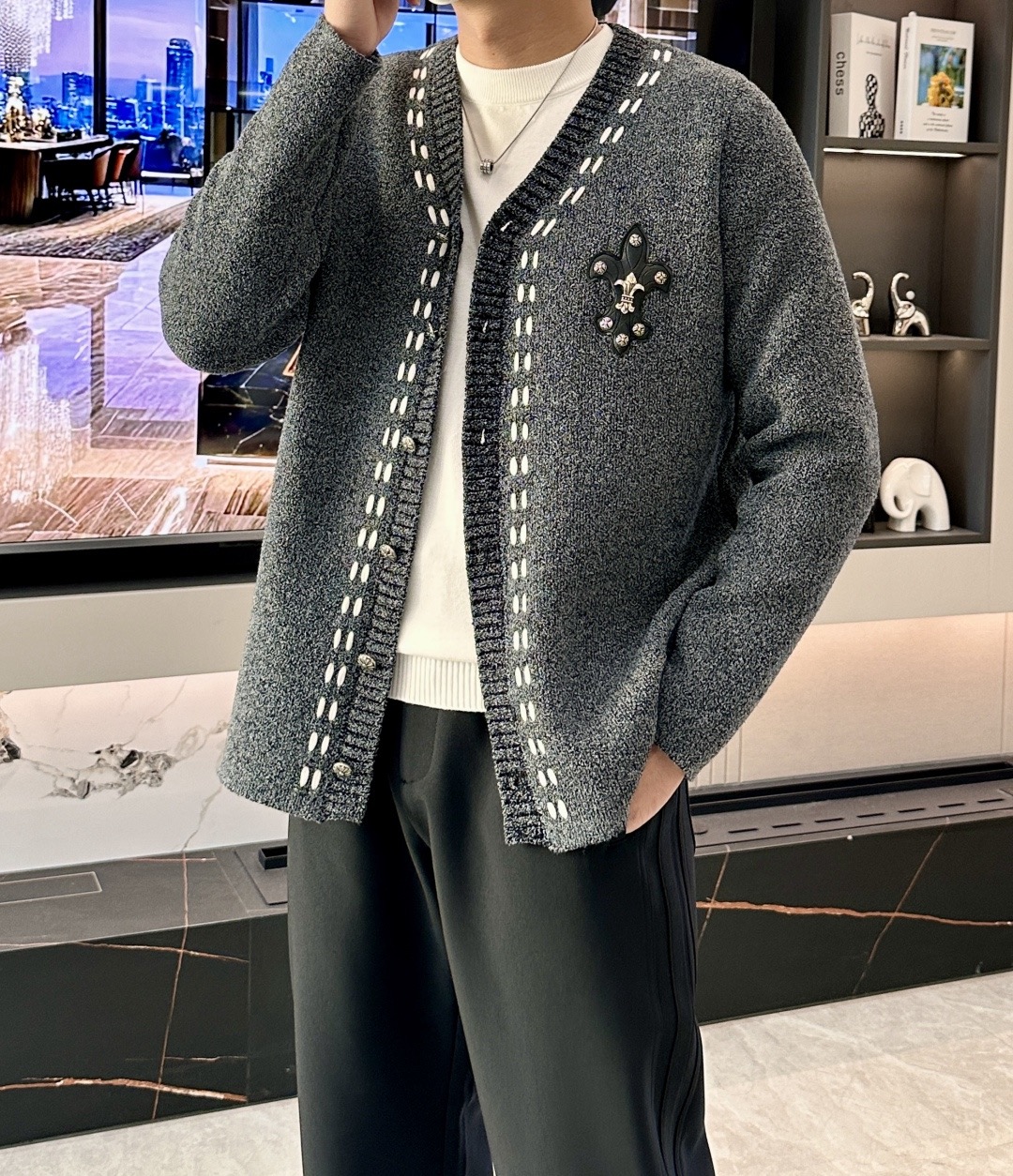 [홍콩명품.CHROME HEARTS] 크롬하츠 2025 남성용 니트 가디건 GC428 YB 홍콩명품의류,구매대행,온라인명품