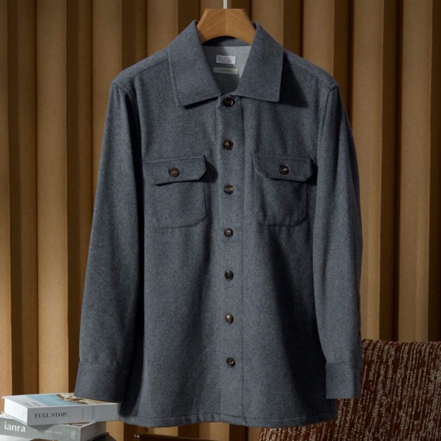 [홍콩명품.BRUNELLO CUCINELLI]브루넬로 쿠치넬리 2025 남성용 울셔츠 BL11342 YB 홍콩명품의류,구매대행,온라인명품