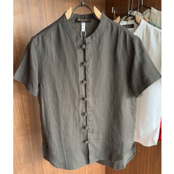 [홍콩명품.Loro Piana] 로로피아나 2025 린넨 반팔셔츠 LP500 PD 홍콩명품의류,구매대행,온라인명품