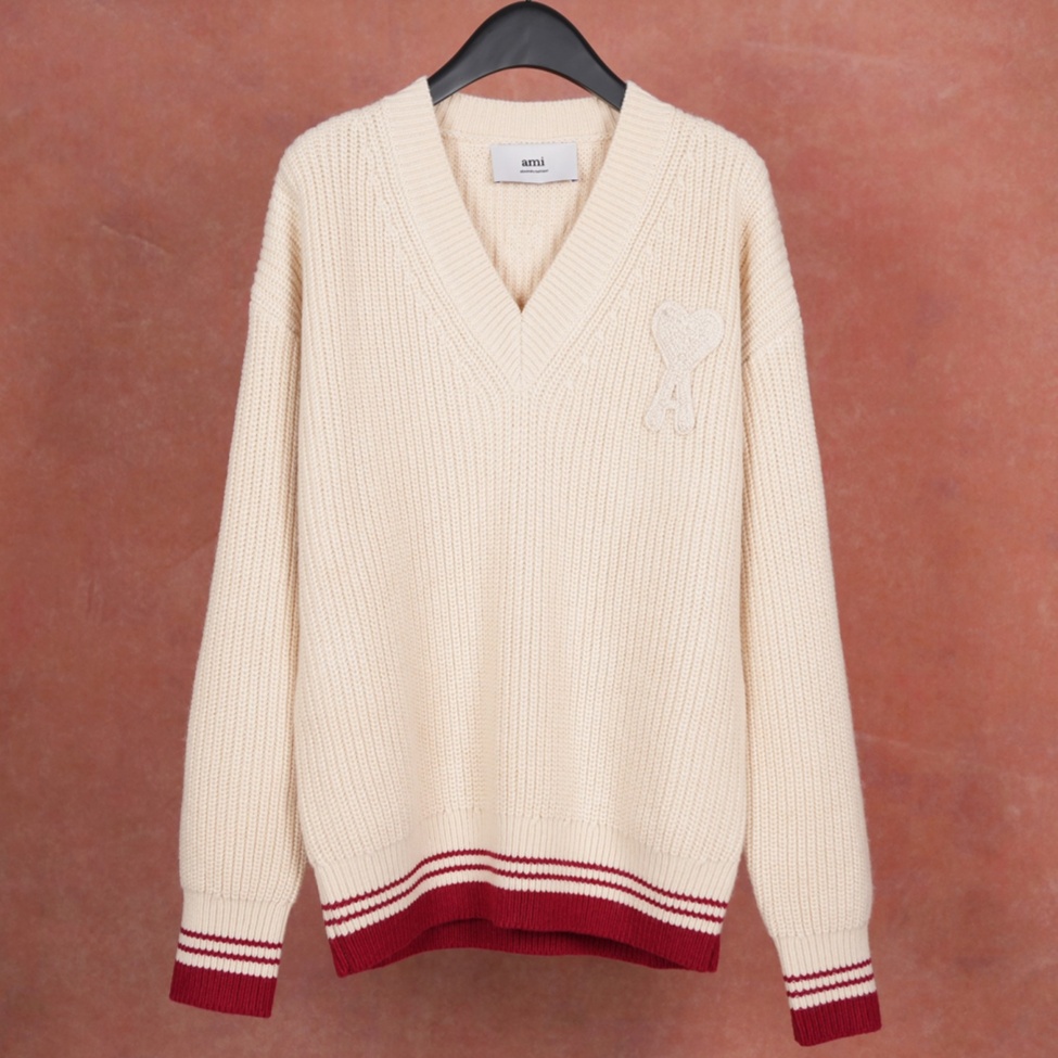 [홍콩명품.AMI] 아미 2025 남성용 울 풀오버 AM033 YB 홍콩명품의류,구매대행,온라인명품
