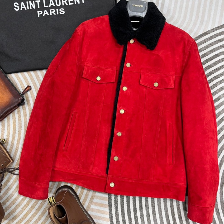 [홍콩명품.SAINT LAURENT] 생로랑 2025 남성용 모피일체 양가죽코트 YSL081 YB 홍콩명품의류,구매대행,온라인명품