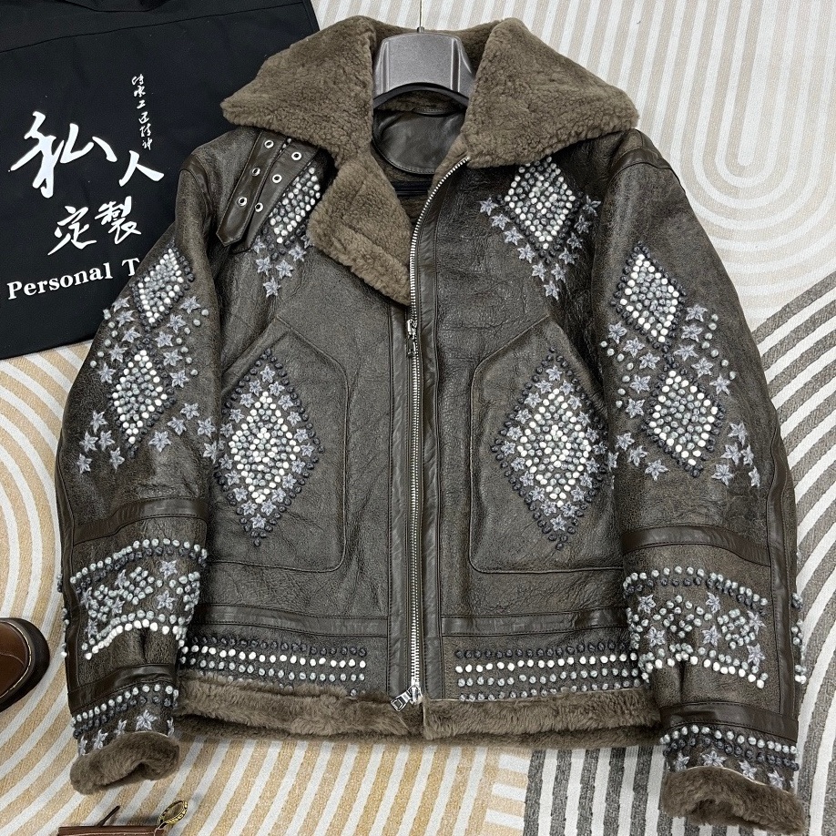 [홍콩명품.AMIRI] 아미리 2025 남성용 모피일체 양가죽코트 AML020 HD 홍콩명품의류,구매대행,온라인명품